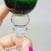 6 Champagne Flutes in Twisted Blown Glass 2 Colors Green and Amber
