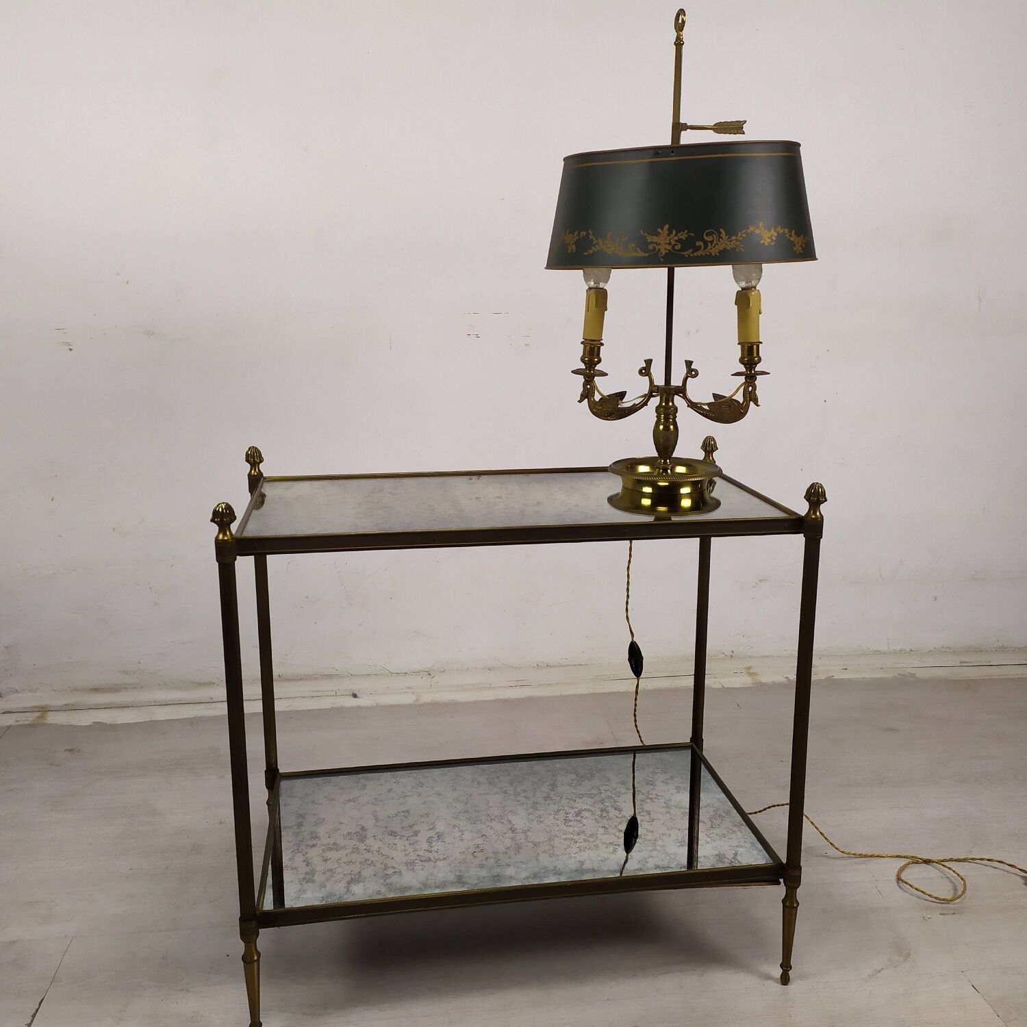 Louis XVI gilded brass console
