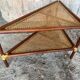 Table Basse Triangulaire Bambou Rotin + Plateaux Cannées Modèle Unique