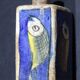 Antique Qajar Pottery Fish Vase Glazed Ceramic Hand Painted Antique Tea Bottle