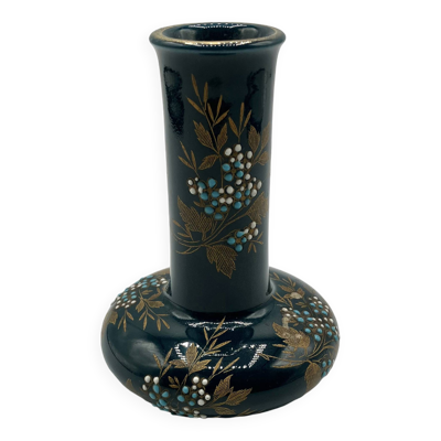 Vase Gien en faïence émaillée, époque Napoléon III