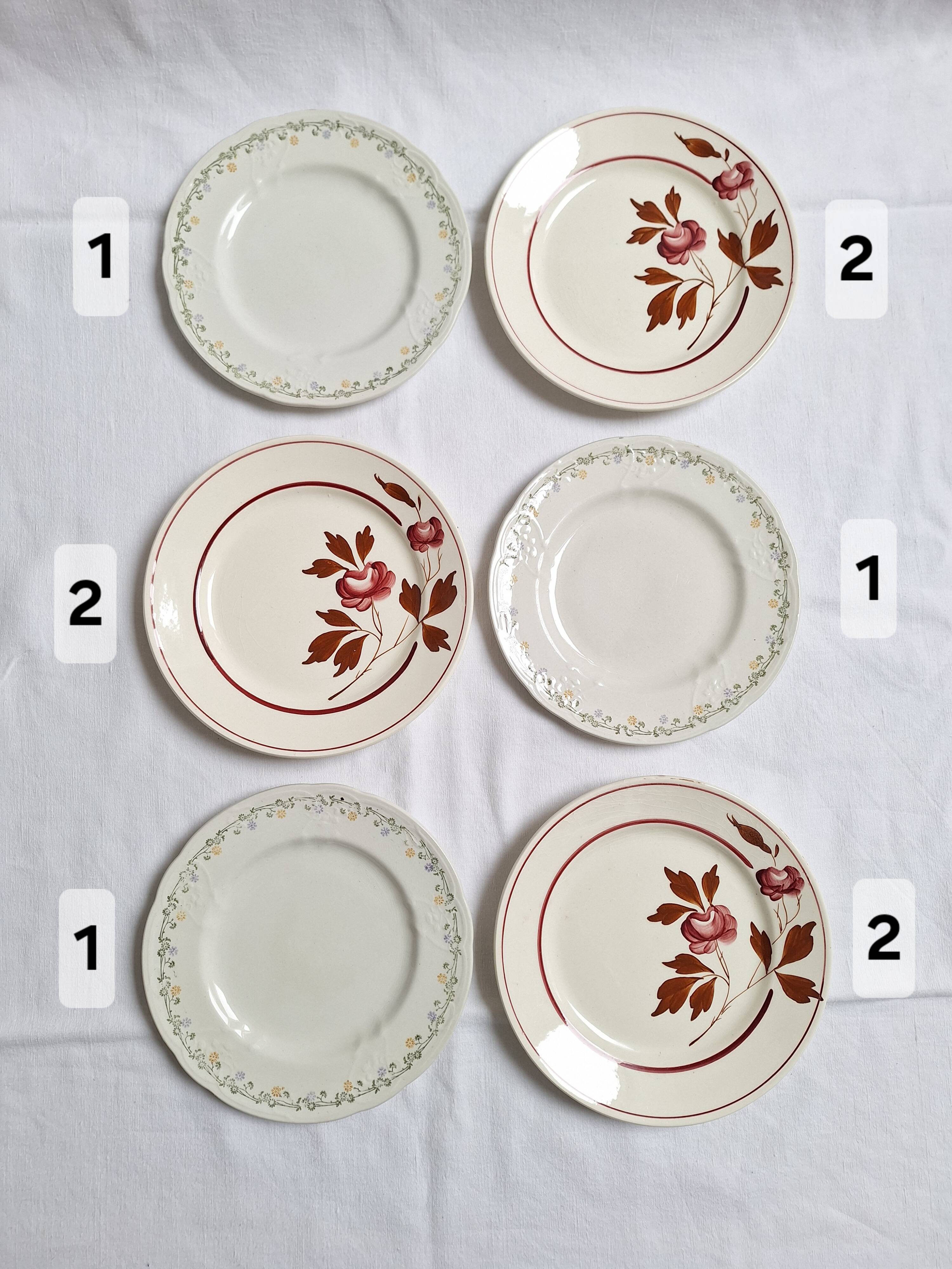 Assiettes à dessert Longwy et Lunéville