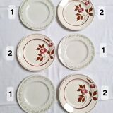 Assiettes à dessert Longwy et Lunéville