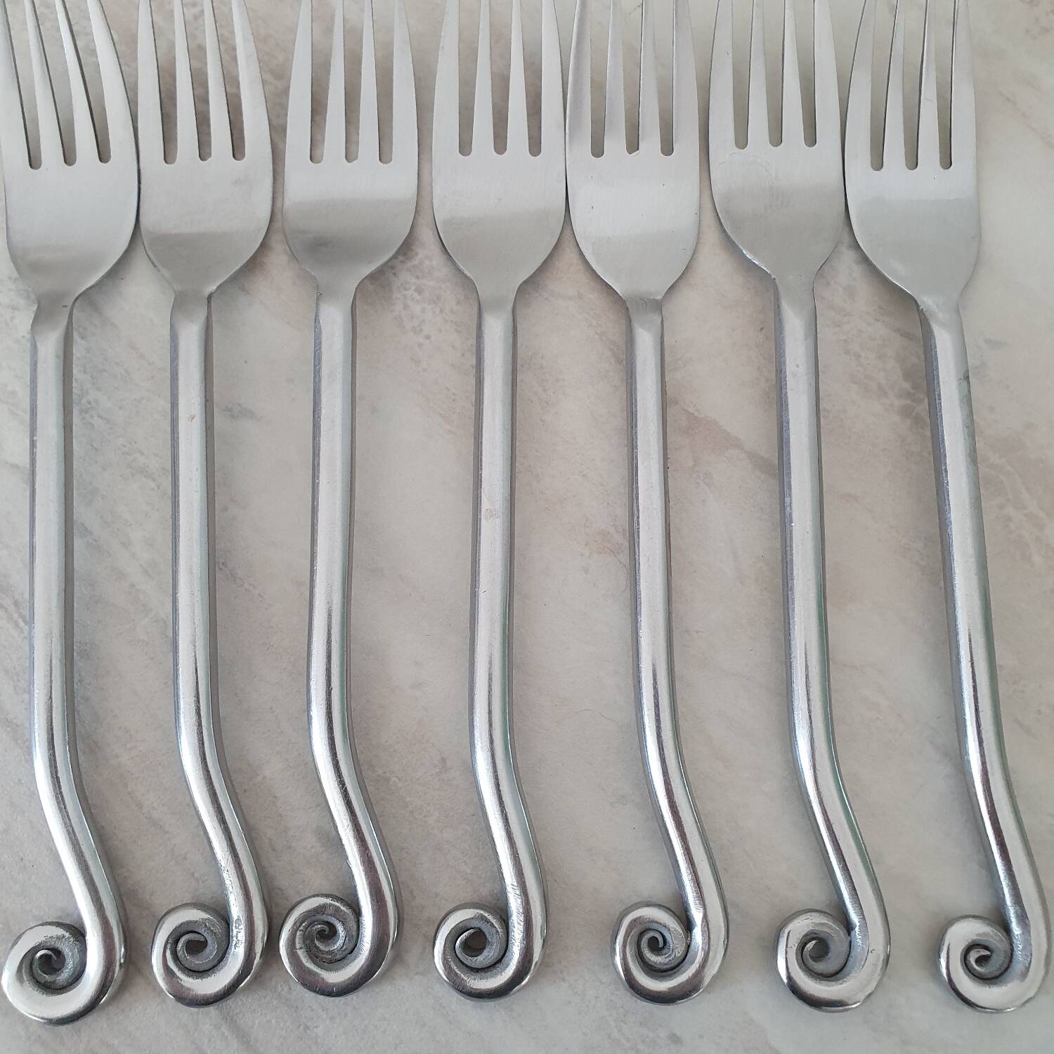 Twisted metal forks / spiral cutlery / twist