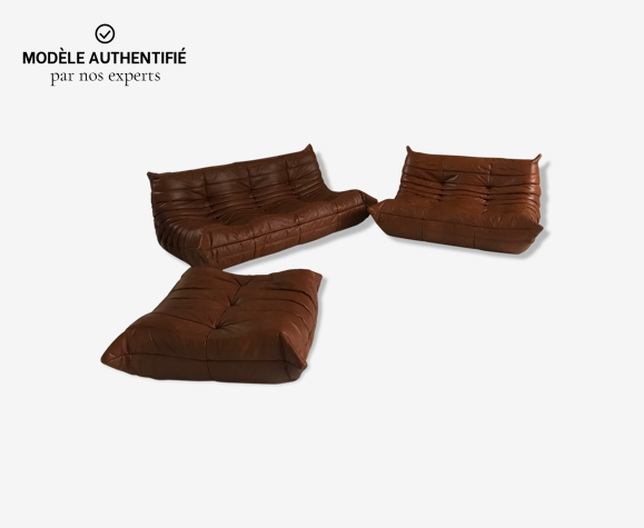 Leather Togo sofas set by Michel Ducaroy for Ligne Roset | Selency