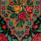 Vintage/handmade floral rug from 1970s, ukraine(moldova)