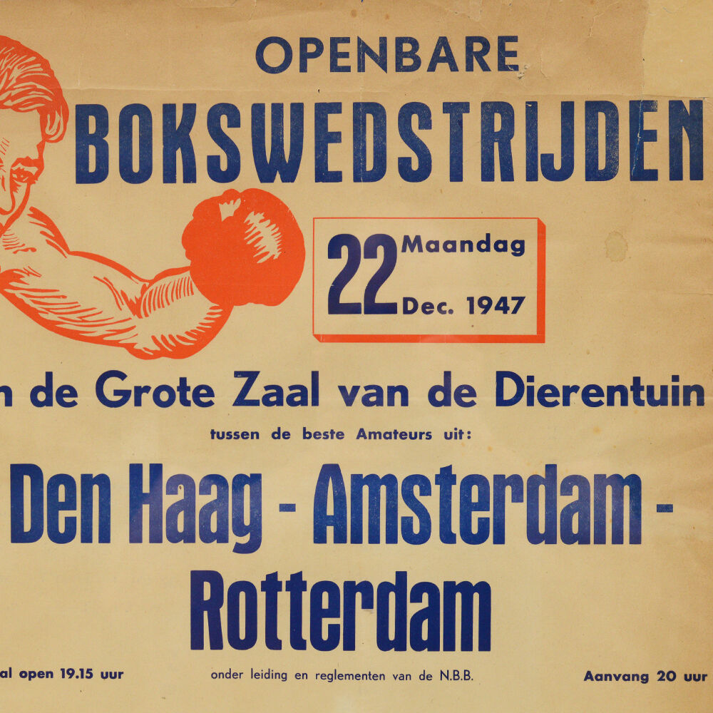 Dutch 40s boxing match poster