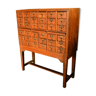 Former business furniture 36 drawer wood old teak 112 x 43 x 137