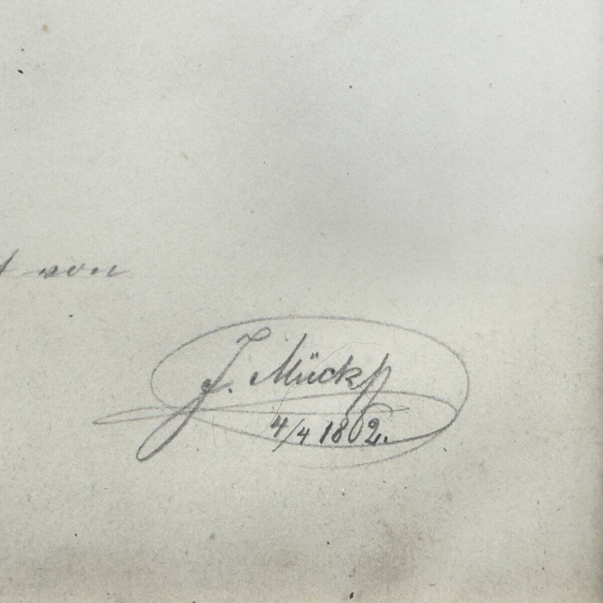 F. Mucke, pencil drawing of feet, 1802, pencil and paper