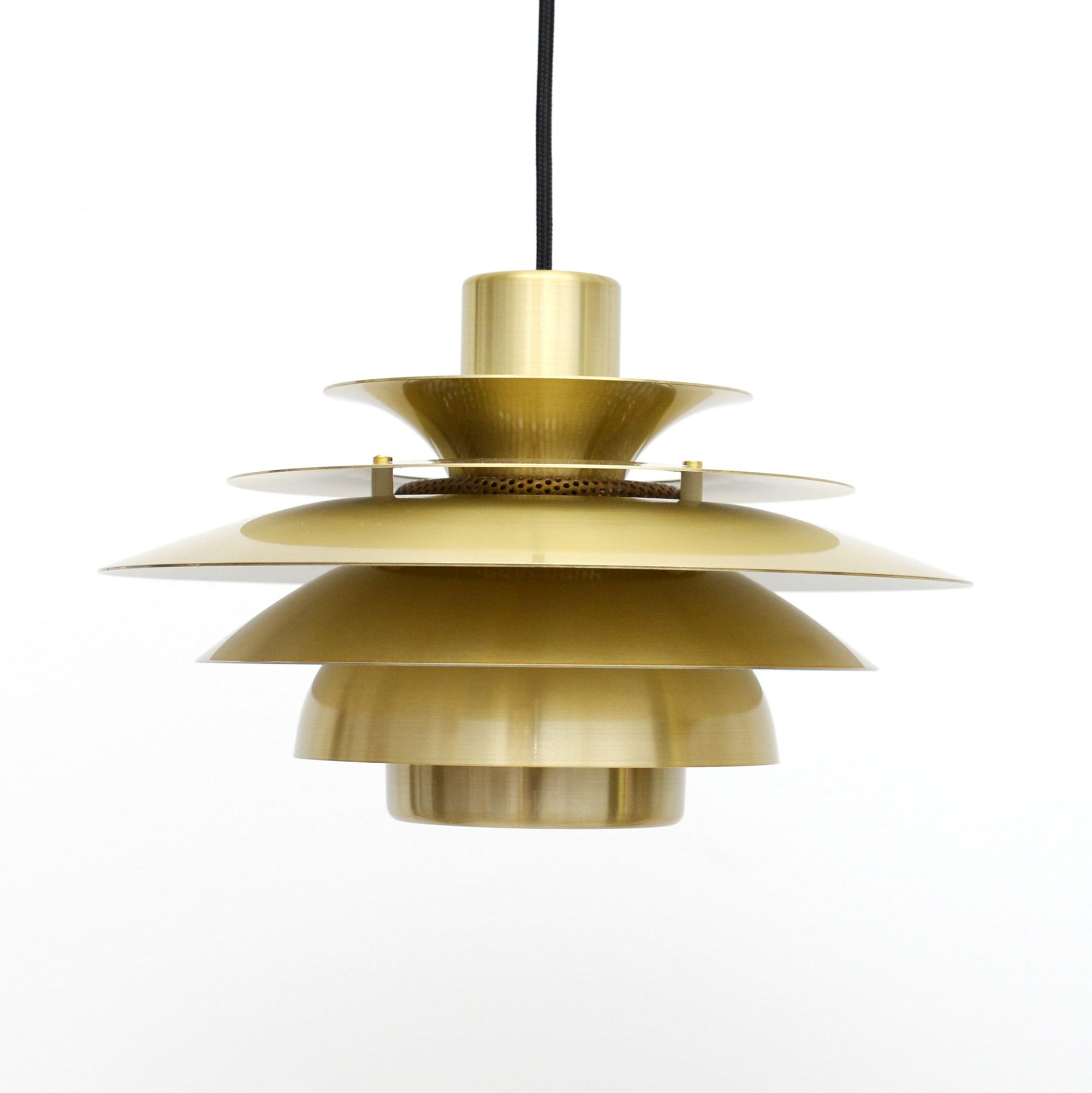 Suspension vintage en laiton doré, Danemark années 1970