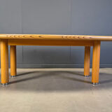 XXL dining table in burl and elm wood, 1980s