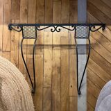 Wrought iron and marble console