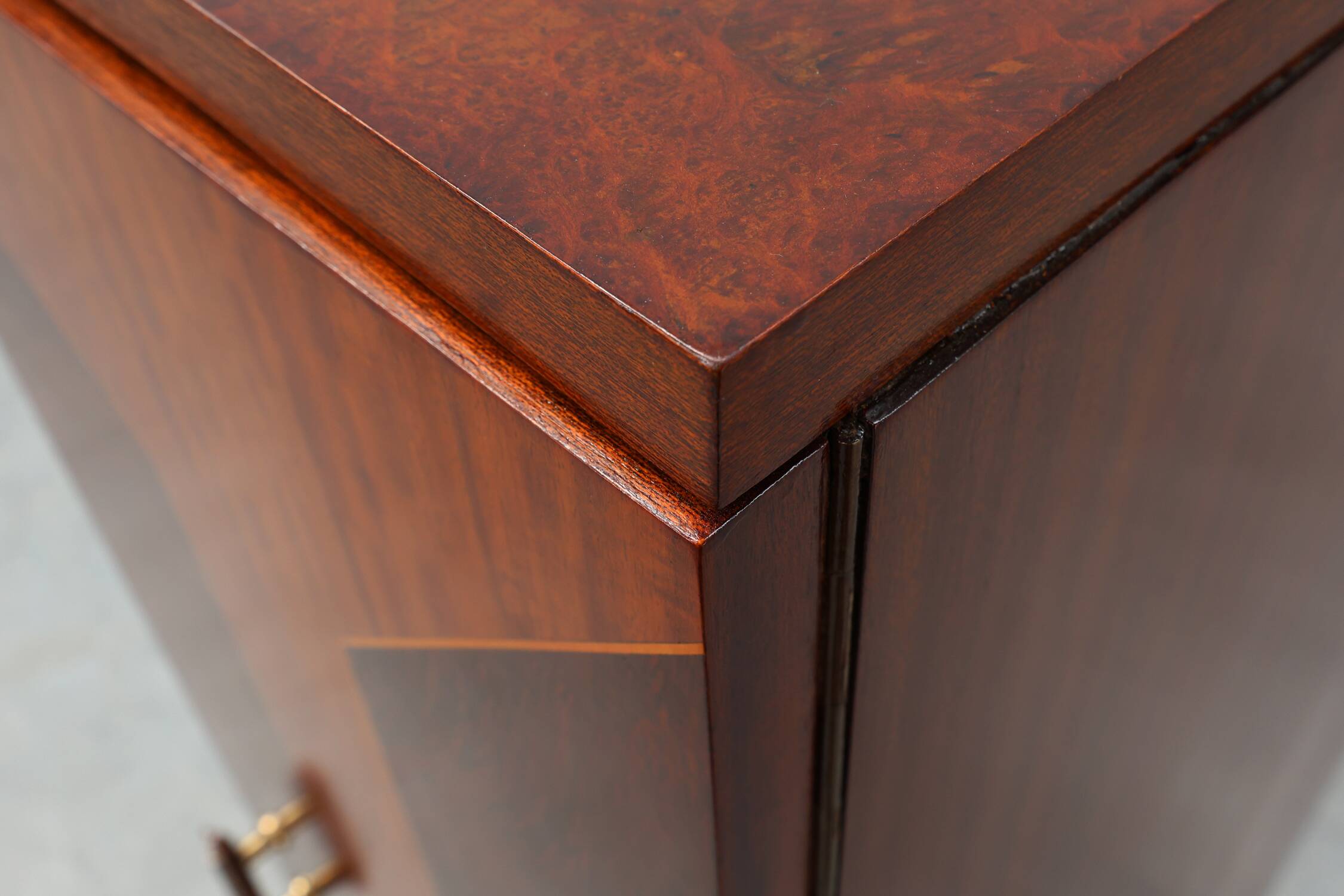 Unique Art Deco cabinet with veneer wood inlay, France 1920s