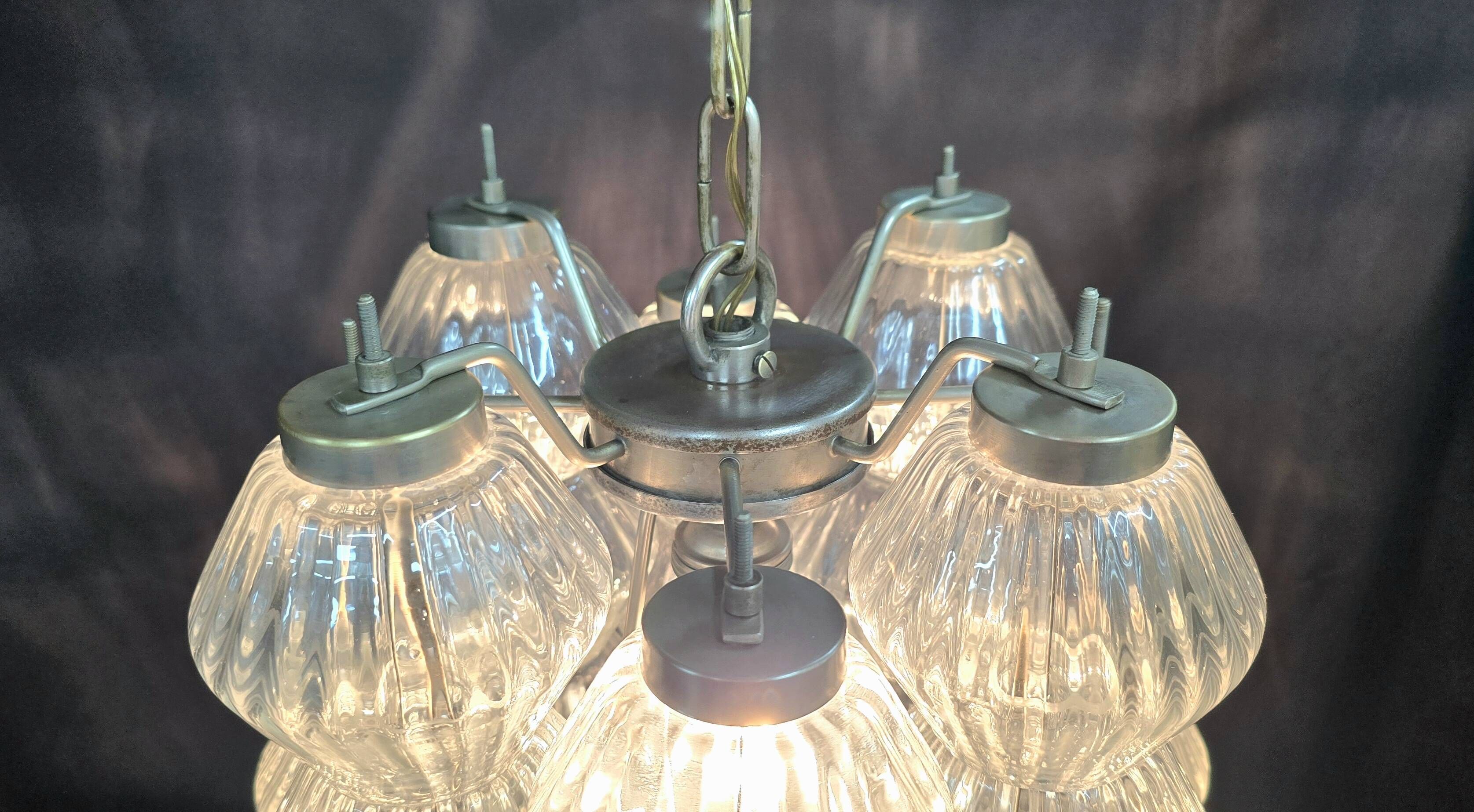Vintage chandelier by Carlo Scarpa for Venini Murano in blown glass – Italy