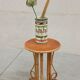 Bamboo and rattan pedestal table