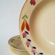 Set of 6 Gien flower soup plates, “Jeannine” model, 1940