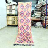 Moroccan Berber carpet hallway Boujaad vintage 280 x 75 cm