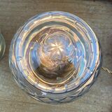 Vintage globe table lamp engraved and transparent chiseled