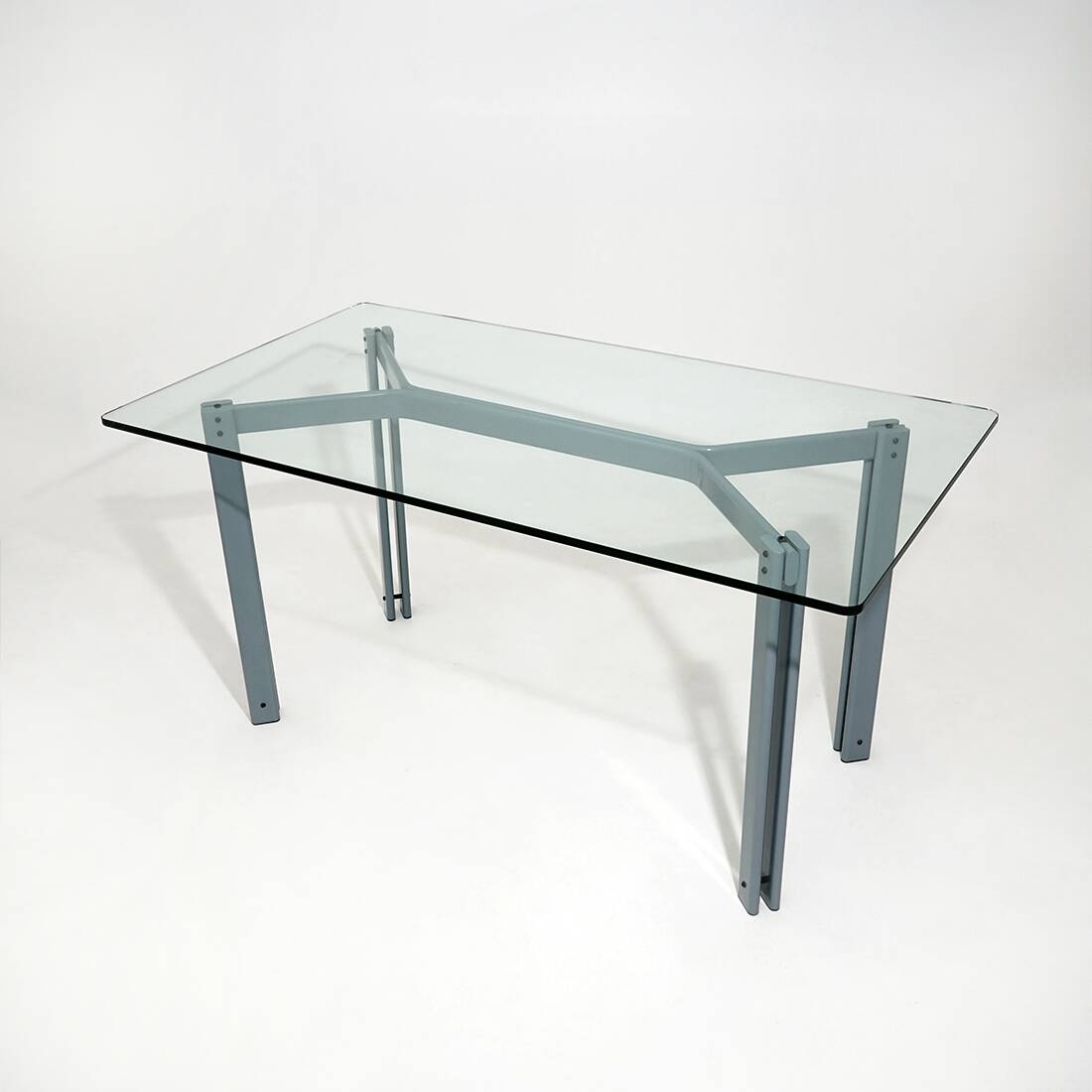 Table, rectangular glass top by Bruno Brunati and Carlo Zerbaro for Cidue