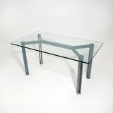 Table, rectangular glass top by Bruno Brunati and Carlo Zerbaro for Cidue