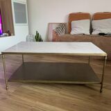 Table basse marbre et laiton