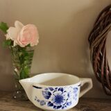 Blue flower gravy boat Saint Amand Art Deco