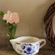 Blue flower gravy boat Saint Amand Art Deco