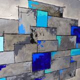 Contemporary abstract painting hand-painted using mixed media