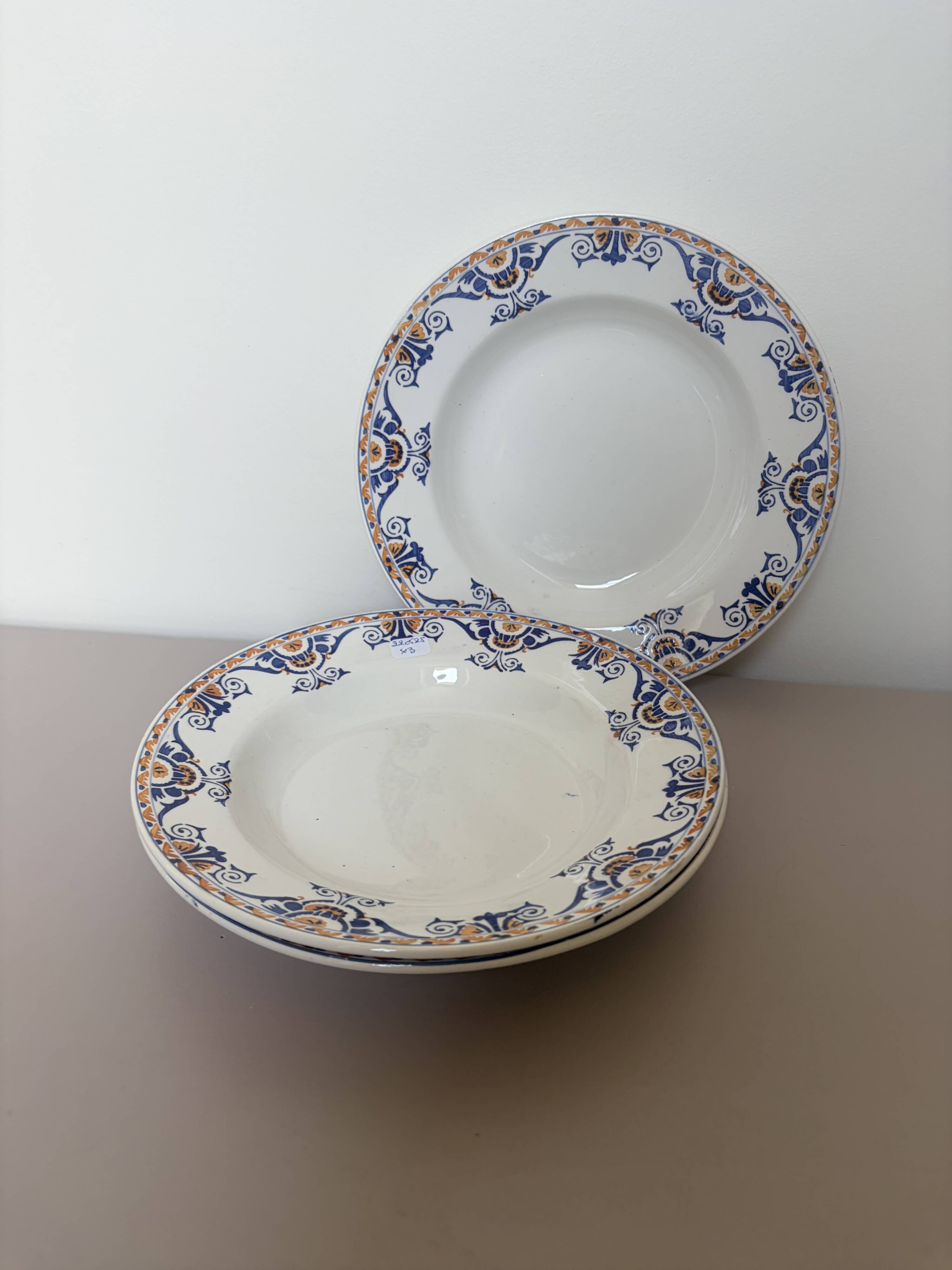 3 vintage deep plates from Moulin des Loups and Hamage St Gast 220525