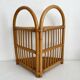 Vintage bamboo and rattan corner shelf