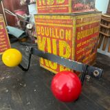 Wall coat rack with vintage colored balls