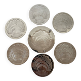 Silver coaster and holder, shell, 80s