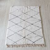 Carpet Beni Ouarain Middle atlas white wool