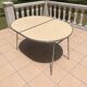 Folding oval table - height adjustable - metal and laminate - 60s/70s.
