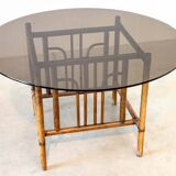 Round rustic dining table