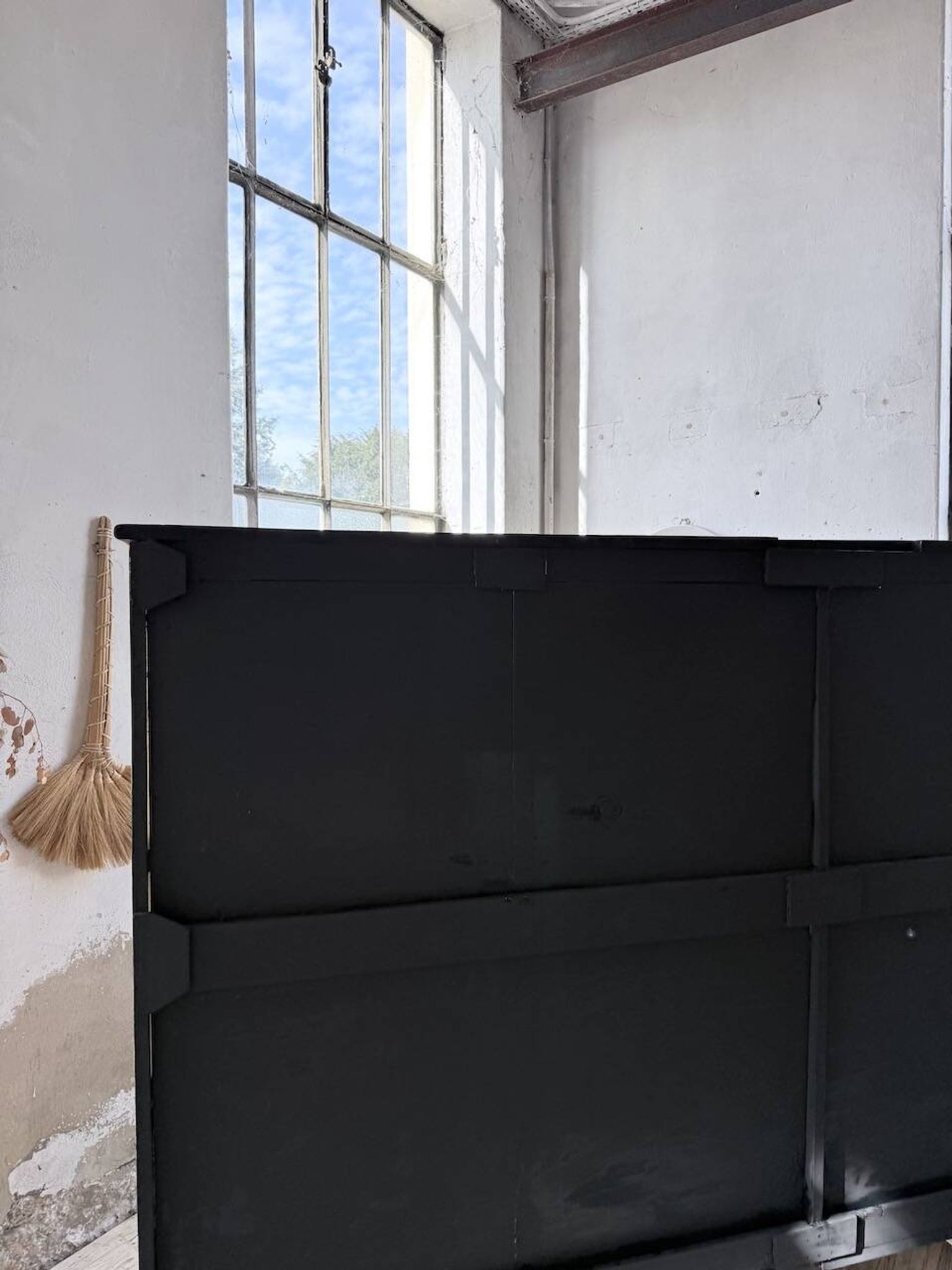 XXL industrial sideboard with glass doors