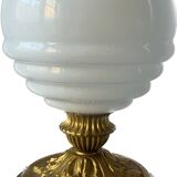 Old table lamp in brass and glass from Clichy