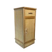 High rattan bedside accent table
