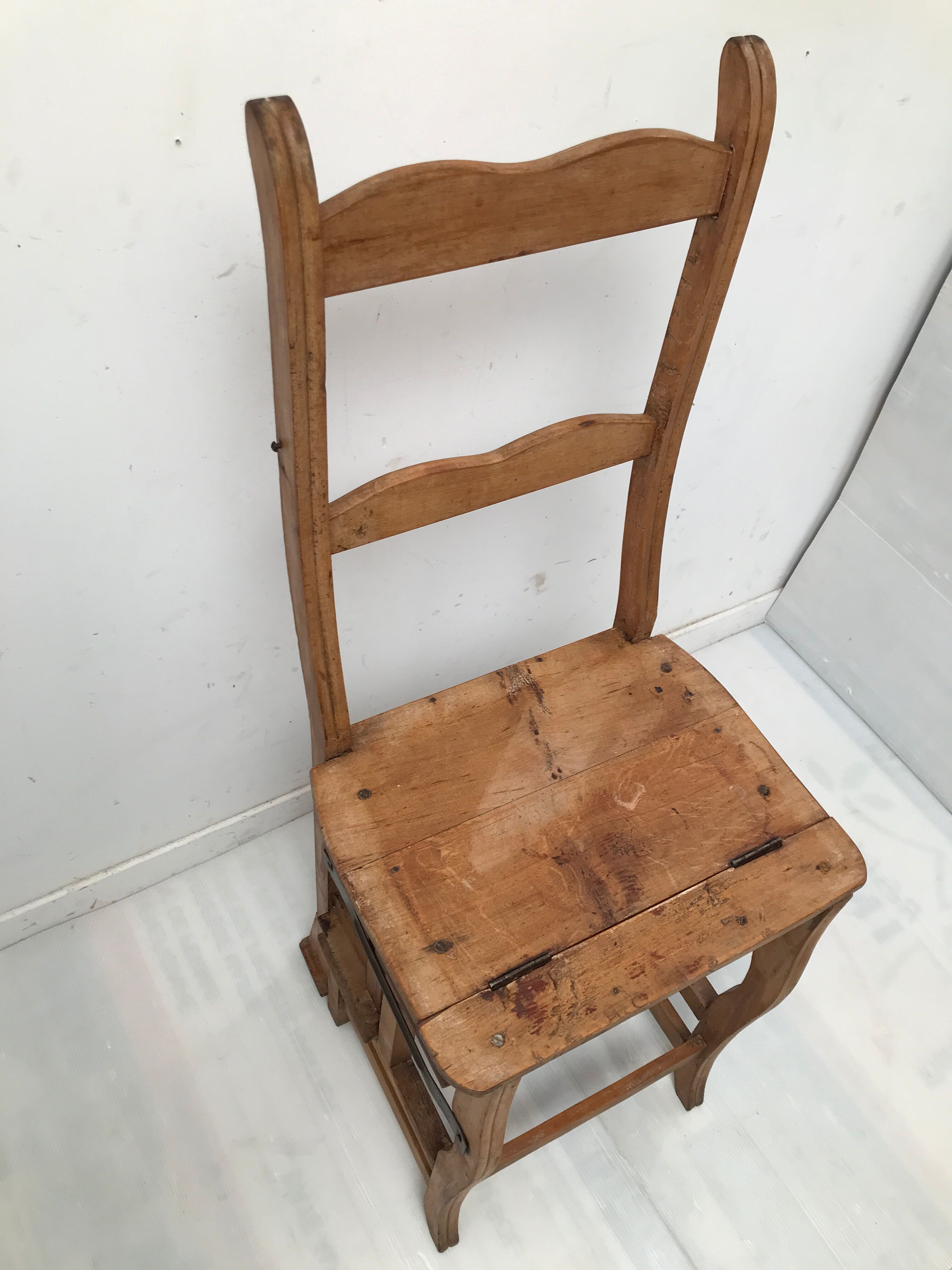 Stepladder armchair oak bookcase 50s-60s
