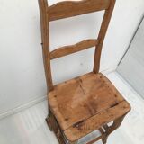 Chaise   escabeau bibliothèque en chêne années 50-60