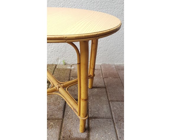 Rattan side table