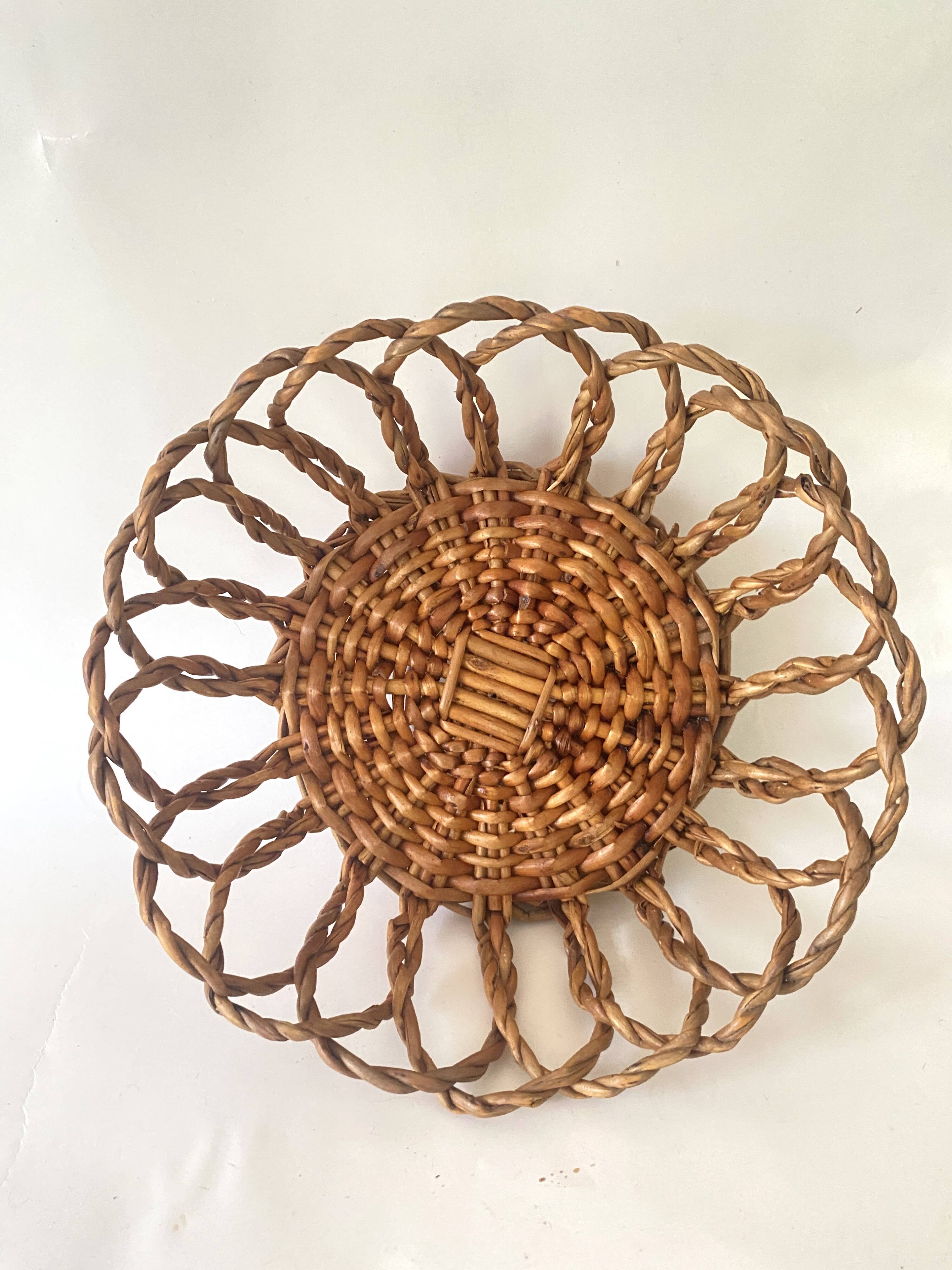 Woven wicker basket