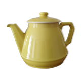 Théière en céramique jaune vintage