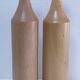 Two designer solid wood "pencil" lamp bases