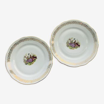 Set of 2 Art porcelain plates