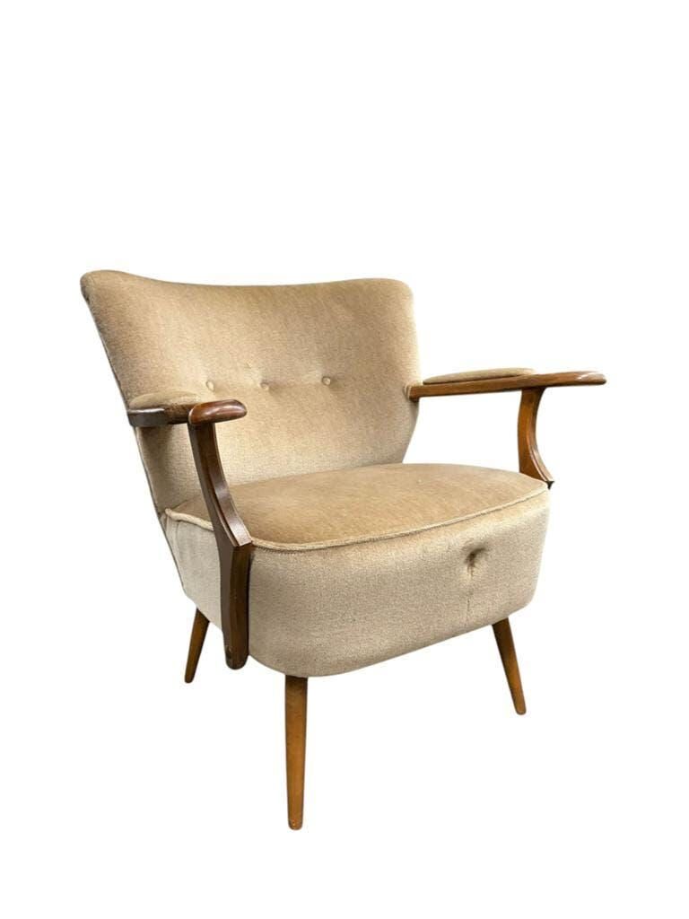 Vintage beige cocktail armchair / armchair / single armchair with armrests