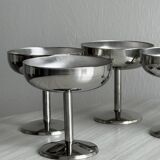 6 coupelles sur pied en inox style Letang Remy