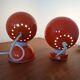 Italian Space Age Metal Internal Magnet Table Lamps by Reggiani, 1960s, Set of 2