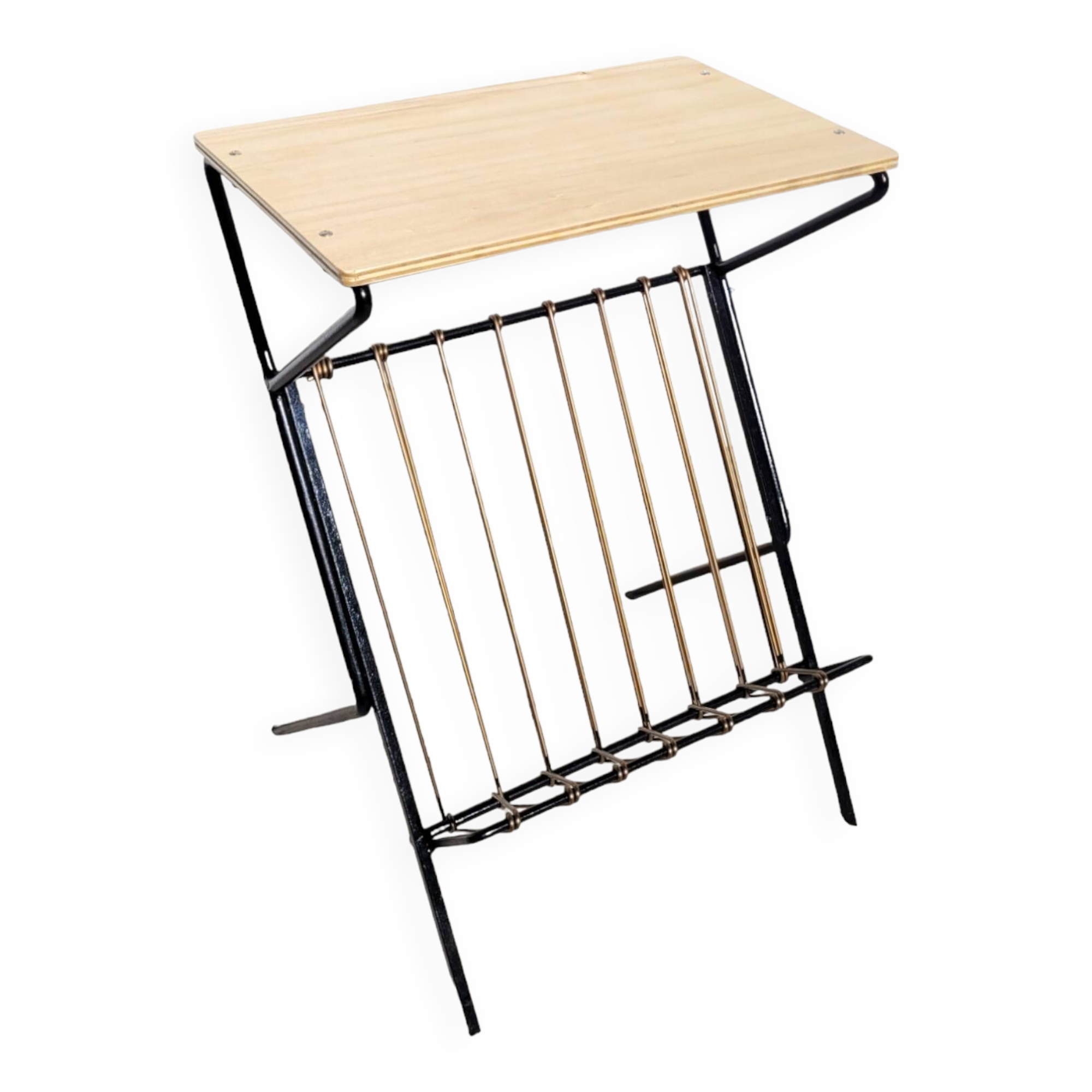 Scoubidou side table 1960 vintage saddle or end table