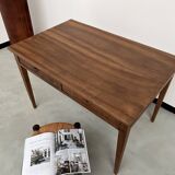 1900 solid walnut desk with two drawers